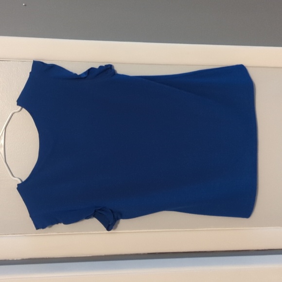 Blue Ruffle Blouse, L - Picture 2 of 4